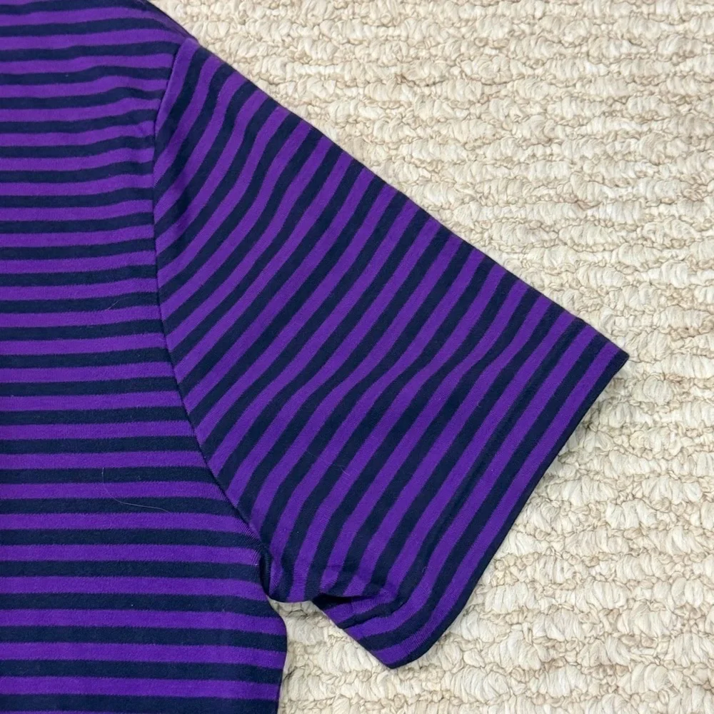 POLO Ralph Lauren Polo Mens Size L Classic Fit Purple Striped 100% Cotton Shirt